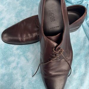 Boss Brown Leather Oxford Shoes Timeless Design